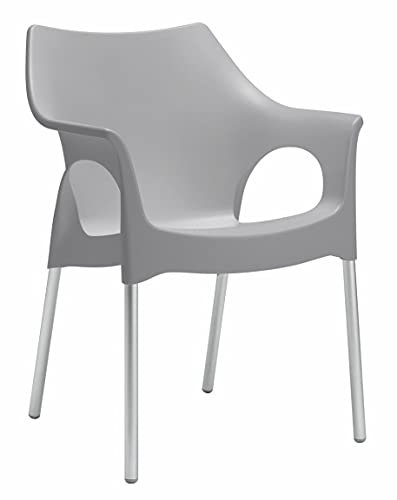 Scab Design Stuhl Modell OLA aus Technopolymer und Technopolymer, flammhemmend, Set 4 Stück, 8 Farben, für Zuhause, Restaurants, Bars, Hotels, Restaurants, Kneipen (hellgrau)
