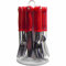 24PC RED Cutlery Dinner Set Rack Metal Forks TEASPOONS Tea Spoons Drainer Stand