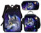Kuiaobaty Schulranzen Set für Mädchen Jungen 3 in 1 Schultasche mit Lunchtasche Federmäppchen für Mittelschule Schule, Galaxy Wolf, Einheitsgröße, Modern