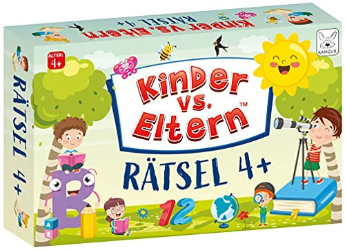 Kinder vs. Eltern Spiel Rätsel 4+ Kinderspiele ab 4 Jahre Gesellschaftsspiele Kartenspiele Familienspiele Kinder Spiele für Unterwegs Quiz Spiel Familienquiz | 50 Karten | 100 Zeichenpuzzles