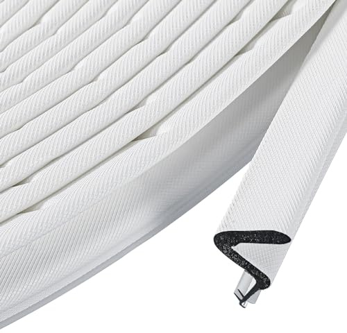 BBTO Weather Stripping Door Seal Exterior Weather Strip for Window V-Shaped Foam Kerf Garage Door Gap Blocker Soundproof Home Improvement Easy to Install(40 Feet,White) | Blocks Gaps on Garage and Outdoor Doors, Soundproofing Foam Reduces Drafts, Easy Install Design, Energy-saving Home Seal