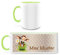 Manutextur Tasse mit Namen - personalisiert - Motiv Kuh 2 - viele Farben & Motive - weiß/hellgrün - persönliches Geschenk mit Wunsch-Motiv und Wunsch-Name