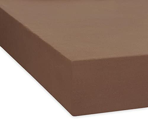 TRAUMSCHLAF Spannbettlaken, Spannbetttuch Fein-Biber warm und kuschelig, bügelfrei, mit Rundumgummi (weitere Farben,Größen) 90x190-100x200 cm Mocca
