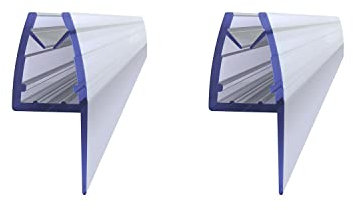 Duschdichtung 2x100 cm, Glastürdichtungen für 4mm 5mm 6mm Glasdicke Gummilippe 12mm Wasserdichte und winddichte rahmenlose Fensterdichtungen