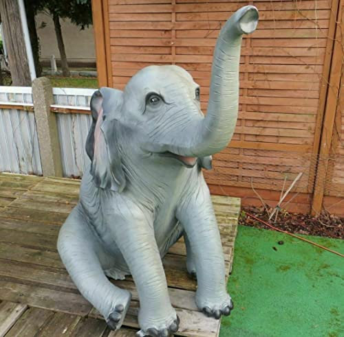 XXL Elefant Kind Baby 160 cm lebensgross Gartendekoration Garten Deko Figur