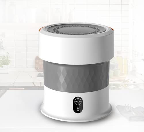 PanHuiWen Pliable Mini Machine à Laver avec Essorage Turbo Petite Machine à Laver Beauté 13L pour sous Vêtements,Chaussette,Appartement,étudiant,White-Base