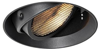 Qazqa - Modern Moderner Einbaustrahler schwarz GU10 AR111 rund randlos - Oneon Honey I Wohnzimmer I Schlafzimmer - Aluminium Rund - LED geeignet GU10