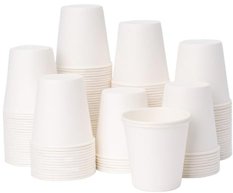 3 oz Paper Cups, Disposable Bathroom Cups 3 oz Paper, Espresso Cups, Small Paper Cups, White Paper Cups 3 oz Mouthwash for Bathroom, Picnic and BBQ (600 Count)