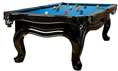 Billiard-Royal Billardtisch Pooltisch Modell Piano 9 ft. mit hochwertigem K-55 Bandengummi und freier Tuchwahl, Tuchfarbe:Simonis 760 Tournament Blue