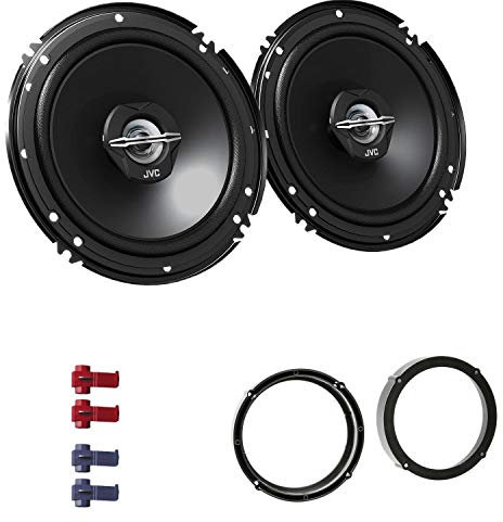 JVC CS-J620X Auto Lautsprecher 16,5 cm mit Einbauset passend für Skoda Fabia 2007-2014 Türen vorne 600 W 165mm 2 Wege Koax