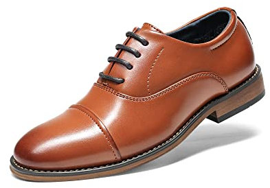 Bruno Marc Schnürhalbschuhe Jungen Anzugschuhe Derby Oxford Hochzeit Schuhe BRAUN SBOX2328K-E Größe 34 (EUR)