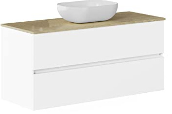 Baikal Badezimmermöbel-Set Duo, inkl. Waschbecken, Wandmontage, mit Keramikwaschbecken, Verschiedene Ausführungen und Maße, montiert.