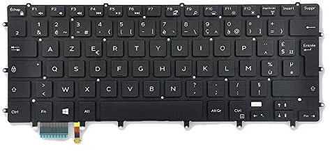 Clavier d'ordinateur portable Pour DELL XPS 15 7590 9550 9560 9570 Inspiron 7568 2-in-1 7558 Precision 5510 5520 5530 5540 0YFNDW YFNDW DLM14L26F0J698 PK131BG2A13 Français FR Noir Avec rétro-éclairé