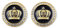 Großes Kronen-Emblem, Auto-Aufkleber, Strasssteine, Auto-Aufkleber, Auto-Außenzubehör für Auto, SUV, LKW, Motorrad (Gold, Schwarz)