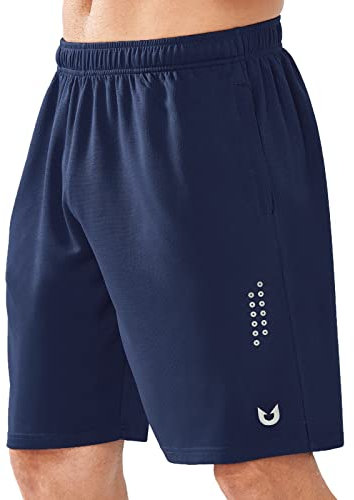 NORTHYARD Sport Shorts Herren Leichte Mesh Sporthose Kurz Schnelltrockende Kurze Hosen Laufhose mit Reißverschlusstasche für Basketball Tennis Fitness, Navyblau, 3XL