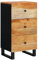 vidaXL Sideboard, Highboard mit 3 Schubladen, Kommode Beistellschrank mit Eisenbeinen, Wohnzimmerschrank Schrank Anrichte, Massivholz Akazie