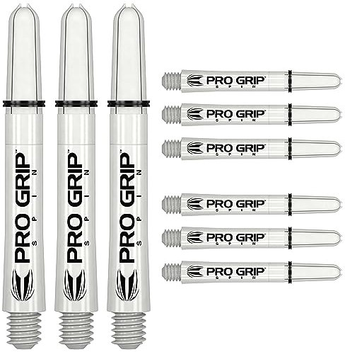 Target Darts 3 x Sätze Weiß Pro Grip Spin Dart Stiele Mittel - 9 Dartschäfte Insgesamt