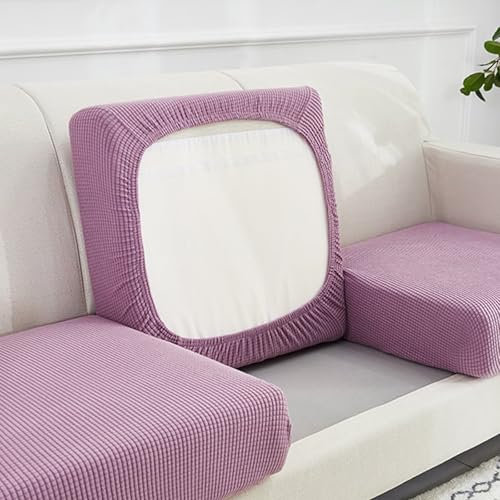 Gluhbirnen Sofa Sitzkissenbezug, Sofa Überzug, Elastischer Kissenbezüge, Sofaschoner, Sofa überzug Ecksofa, Universeller Elastischer Sofa-Sitzbezug, Lila-Rosa, Chaiselongue