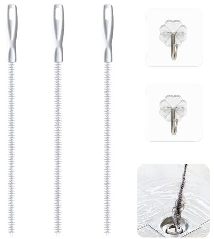 3Stk Bürste für Abwasserkanäle,Reinigungsbürsten für Abwasserkanal,Abfluss Reinigungsbürste 45cm,Rohrreinigungsbürste für Abfluss Reinigen,für zum Entfernen von langem Haar,Küchen,Badezimmer
