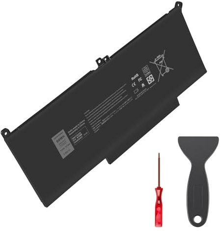 PASUKTER F3YGT E7280 Batterie de Remplacement pour Ordinateur Portable Dell Latitude 12 7000 7280 7290 13 7380 7390 P28S001 P29S002 14 7480 7490 E7480 E7290 DM3WC 2X39G KG7VF V4940 451-BBYE (7,6 V)