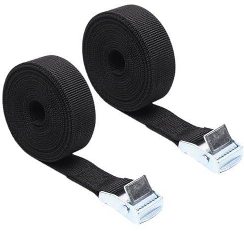 JTKREW 2 pièces 2cm x 2m- Mise à Niveau Complète,Noir-Sangles d'arrimage Sangle de Tension Sangle Porte Velo,Design de la Queue en Pointe，Nombre et Longueur des Sangles Différents