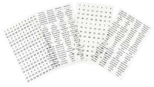 Planer Aufkleber Schwarz Datum Punkt Aufkleber Transparent Zahlen Aufkleber 0-31 Inerratic Selbstklebende Index Etiketten Monatliche Aufkleber Zubehör für Planer To Do Liste Kalender Journals