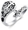 VONALA Cross Rose Spoon Ring Sterling Silver Vintage Victorian Style Adjustable Thumb Ring Flower Faith Antique Jewelry for Women