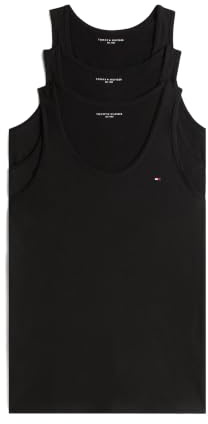 Tommy Hilfiger Herren 3er Pack Tank Tops Rundhalsausschnitt, Schwarz (Black/Black/Black), S