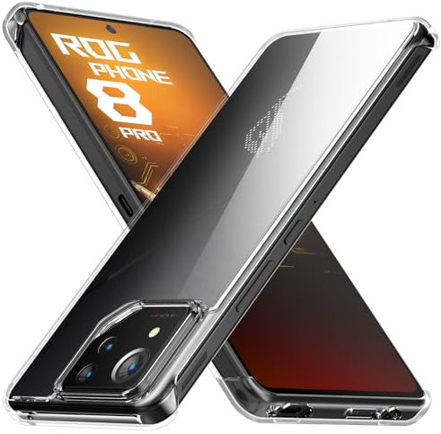 Foluu Funda Slim Fit para Asus ROG Phone 8/8 Pro, PC esmerilada reforzada sin bordes, parte trasera dura, transparente, absorción de golpes, antiarañazos, antideslizante, sin marco, funda protectora p