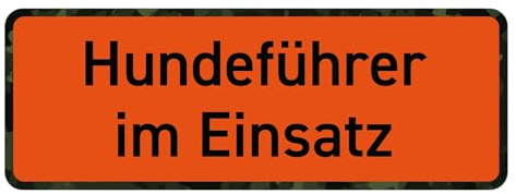 HUNDEFÜHRER IM EINSATZ - Magnetschild fürs Auto, Pkw, Kfz, Einsatzfahrzeug, Schild magnetisch, Maße 27.5 x 10 cm, orange Signalfarbe für optimale Sichtbarkeit