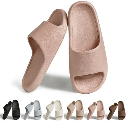 Hoomall Claquettes Femmes Hommes Ultra Doux Antidérapante Confortable Pantoufles de Douche Chaussures Slides Eté Chaussons de Piscine Plage Maison Intérieur(Rose,38/39 EU)