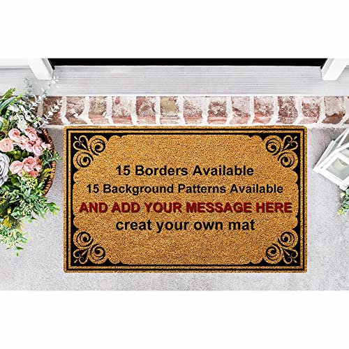 Custom Doormat, Personalized Door Mat with Your Message, Housewarming Gift, Funny Doormat, Custom Words, Welcome Custom Text Door Floor Mat Rug for Front, Back Door, Entrance 15.7x23.6 inches/246 ( Co
