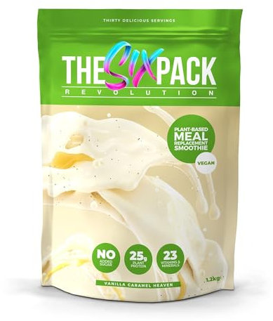 The Six Pack Revolution Vegan Meal Replacement Shake – Vanilla Caramel Heaven – 1.2kg, 30 SERVINGS – 25g Protein – No Sugar – Gluten Free – Fibre & Micros – Plant-Powered Nutrition for Lean Muscle