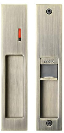 betensh Pocket Door Handle keyless Key Sliding Door Locks Handle Pocket Door Lock Recessed Door Handle 180mm Keyless-Bronze