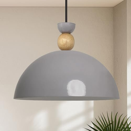 bamyum Yimpi Küchenlampe Hängend Vintage Ø30 cm, Lampenschirm Hängelampe Esstisch Wohnzimmer, Küchenlampe Hängend Grau, Hängelampe Küche, Pendelleuchte Wohnzimmer, Pendelleuchte Vintage Industrial