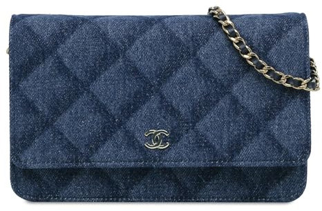 Chanel Secondhand CC Denim Geldbörse mit Kette