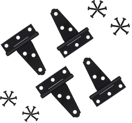 Ensemble de charnières en T antirouille pour portail de jardin en bois, quincaillerie en fer robuste pour porte d'abri de jardin, clôture en bois, charnières de portail pour la maison