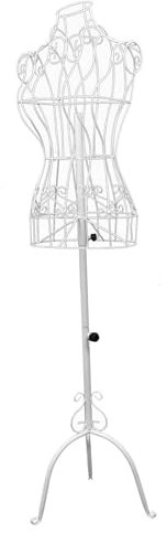 rockible Weibliche Schaufensterpuppe Torso Halbkörper Modell Metall Puppe Schneiderpuppe für Schneiderinnen Shop Display Kleidung Schmuck, Weiß