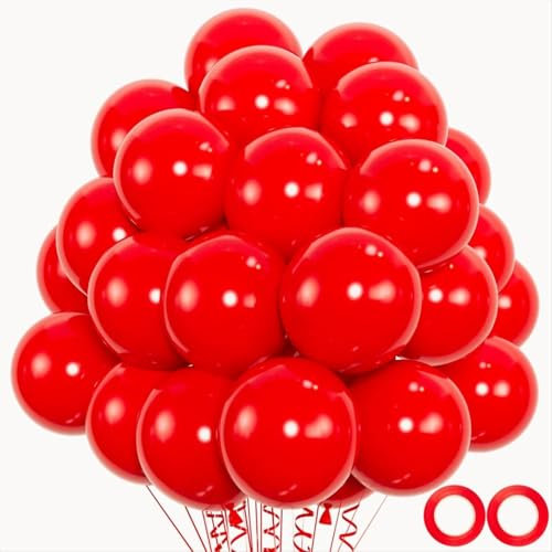 50 Stück Luftballons Rot Ballons 12 Zoll Latexballon Rot Partyballon Geburtstag Dekoration Supplies Neujahrsdekoration