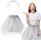 Hestya Karneval Kostüm Damen Inkl. Haarreif und Tutu Vintage Tüllrock für Karneval Halloween Cosplay(Silber,Sterne)