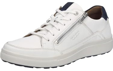 Josef Seibel Herren Low-Top Sneaker Maddox 07,Weite G (Normal),Wechselfußbett,straßenschuhe,Strassenschuhe,Weiss-dunkelblau,42 EU