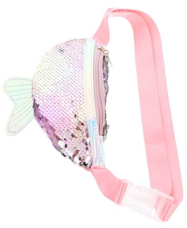 GLSTOY Fischschwanz Gürteltasche Damen Pailletten Pu Leder Kleiner Umhängetasche Multifunktional Für Reisen Wandern Sport