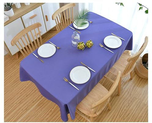 Stfery Tischtücher 140x180 Lila Tischwäsche Bügelfrei Polyester Volltonfarbe Tischdecke Innenbereich Wasserabweisend Dauerhaft für Balkon