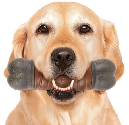 La Desire Unzerstörbares Hundekauspielzeug für aggressive Kauer - Robustes Kaffeeholzkauen mit Quietscher, Zahnreinigung Welpenspielzeug - Langanhaltende Langeweile Buster für Hunde
