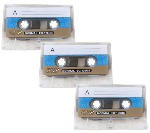 Lot de 3 cassettes vierges - Temps d'enregistrement de 90 minutes - Stockage audio pour autoradios et autres appareils