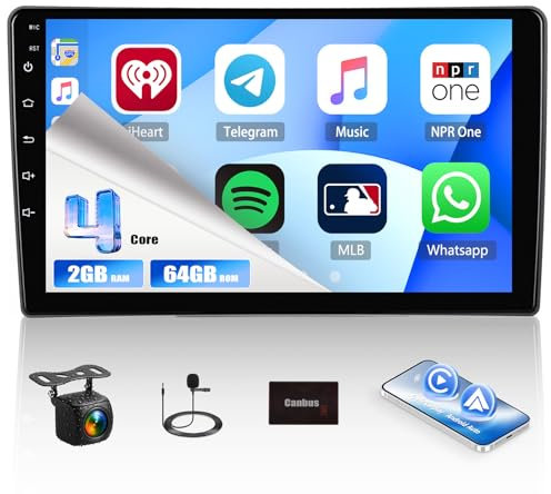 2G+64G CAMECHO Android 13 Autoradio de Coche con GPS para Opel Astra H/Zafira B/Corse C D 9pulgadas de Pantalla de Radio con Carplay Android Auto Mirror Link WiFi RDS/FM Bluetooth+Cámara Trasera