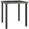Myheimly Garten-Esstisch Gartentisch Terrassentisch Balkontisch Gartenmöbel Tisch Outdoor Terrasse Stahl Glas Grau 70x70x73 cm Poly Rattan