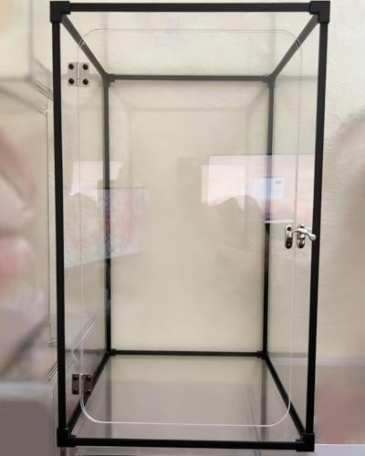 Vibeo Acryl Vitrine Klare Acrylvitrine mit Tür, 25, 30, 40, 50, 60 cm Hoch, Aufklappbar, Staubdichter Acryl-Aufbewahrungsschrank für Puppen, Figuren, Trophäen(30x30x40cm/12x12x16in)
