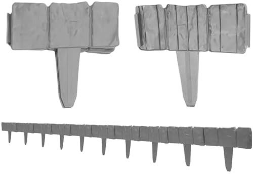 KFGISD, Ideen for Gartenzäune, Gartenzaun, Pflastersteinrand, Kunststoff-Pflanzenrand, Dekorationen, Blumenbeetrand,Beetumrandung(Grey)