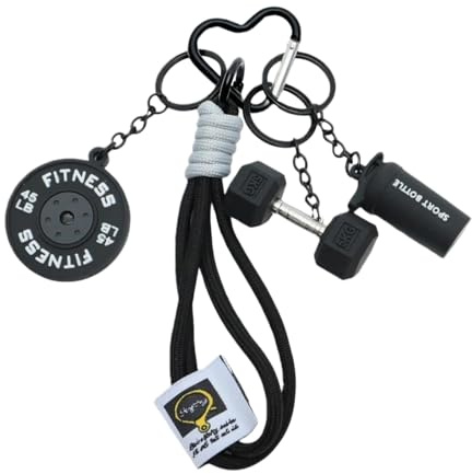 ROKZELT Fitness Geschenke für Männer: Schlüsselanhänger für Herren, Schlüsselanhänger für Auto, Hantel Kettlebell, für Bodybuilder, Krafttrainings-Accessoires, Sport-Charms zur Rucksack-Dekoration